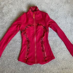 Red printed Lululemon zip up